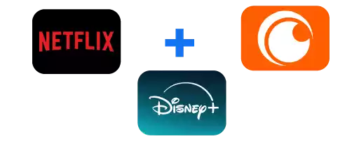 Netflix + disney + crunchyroll