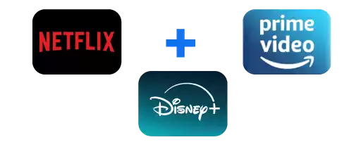 netflix + prime + disney